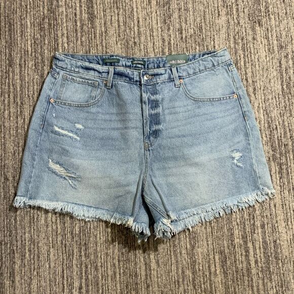 Wild Fable 17 Button Fly Super High Rise Cut Off Denim Short Shorts Blue NWT - Picture 1 of 10